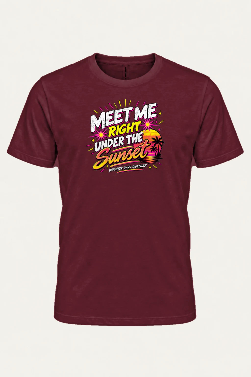 "Meet Me Under Sunset" Heavyweight Unisex Crewneck T-shirt | Gildan 5000
