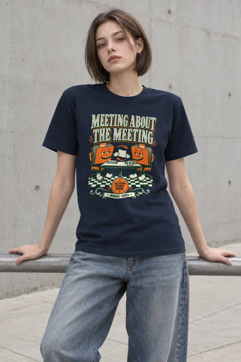 "Meeting About The Meeting" Heavyweight Unisex Crewneck T-shirt