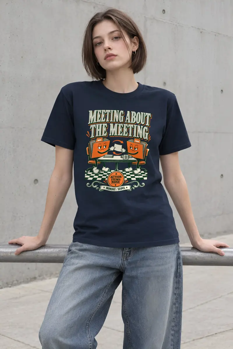 "Meeting About The Meeting" Heavyweight Unisex Crewneck T-shirt