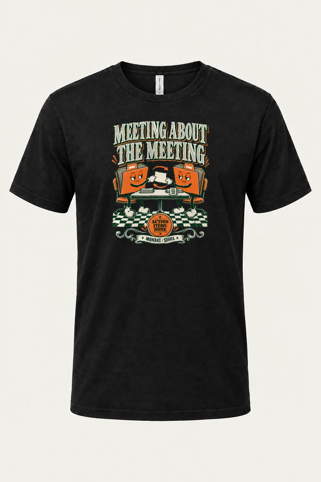 "Meeting About The Meeting" Heavyweight Unisex Crewneck T-shirt | Gildan 5000