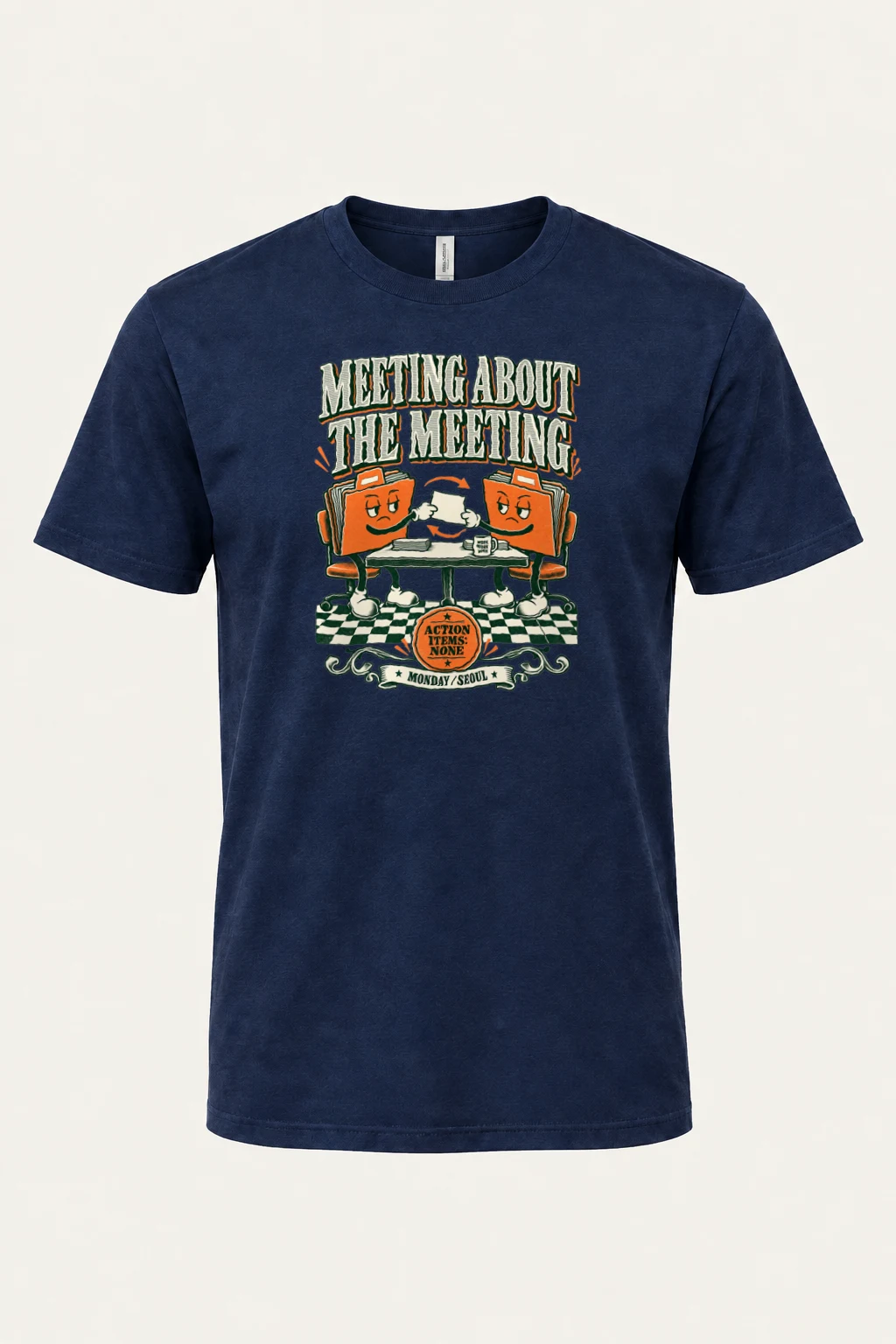 "Meeting About The Meeting" Heavyweight Unisex Crewneck T-shirt | Gildan 5000