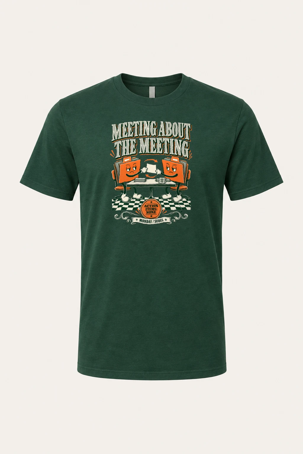 "Meeting About The Meeting" Heavyweight Unisex Crewneck T-shirt | Gildan 5000