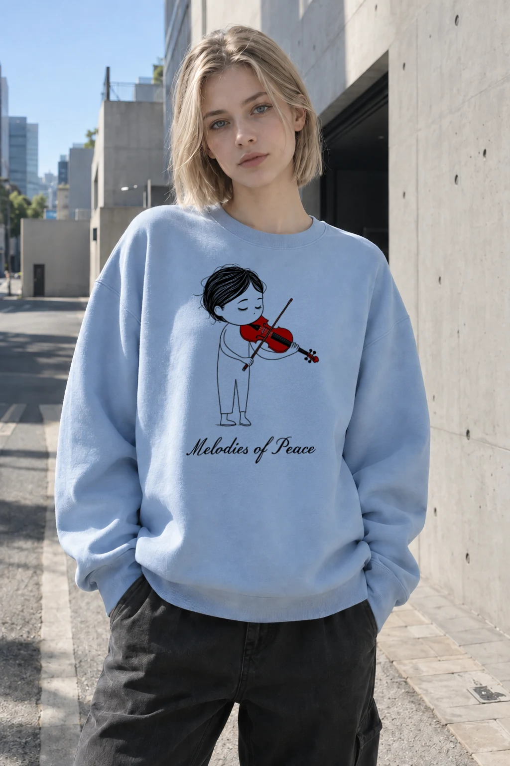 "Melodies Of Peace" Heavy Blend Unisex Crewneck Sweatshirt | Gildan 18000