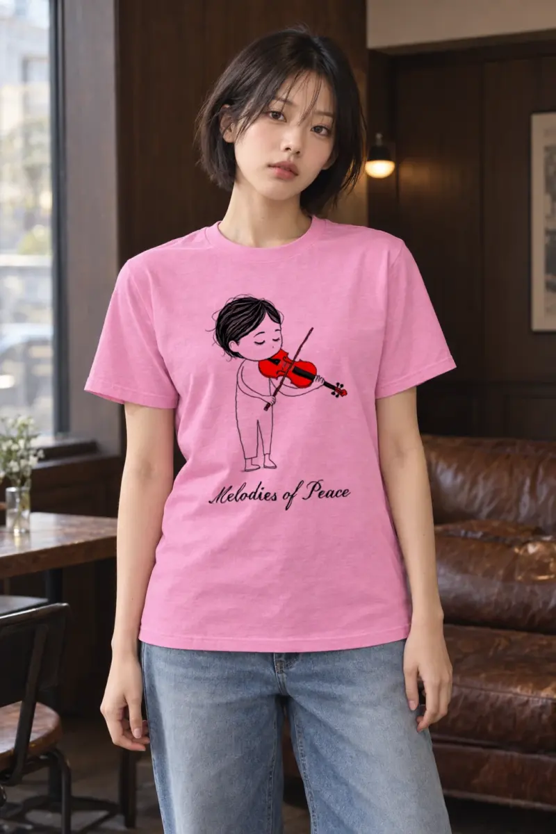 "Melodies Of Peace" Heavyweight Unisex Crewneck T-shirt | Gildan 5000