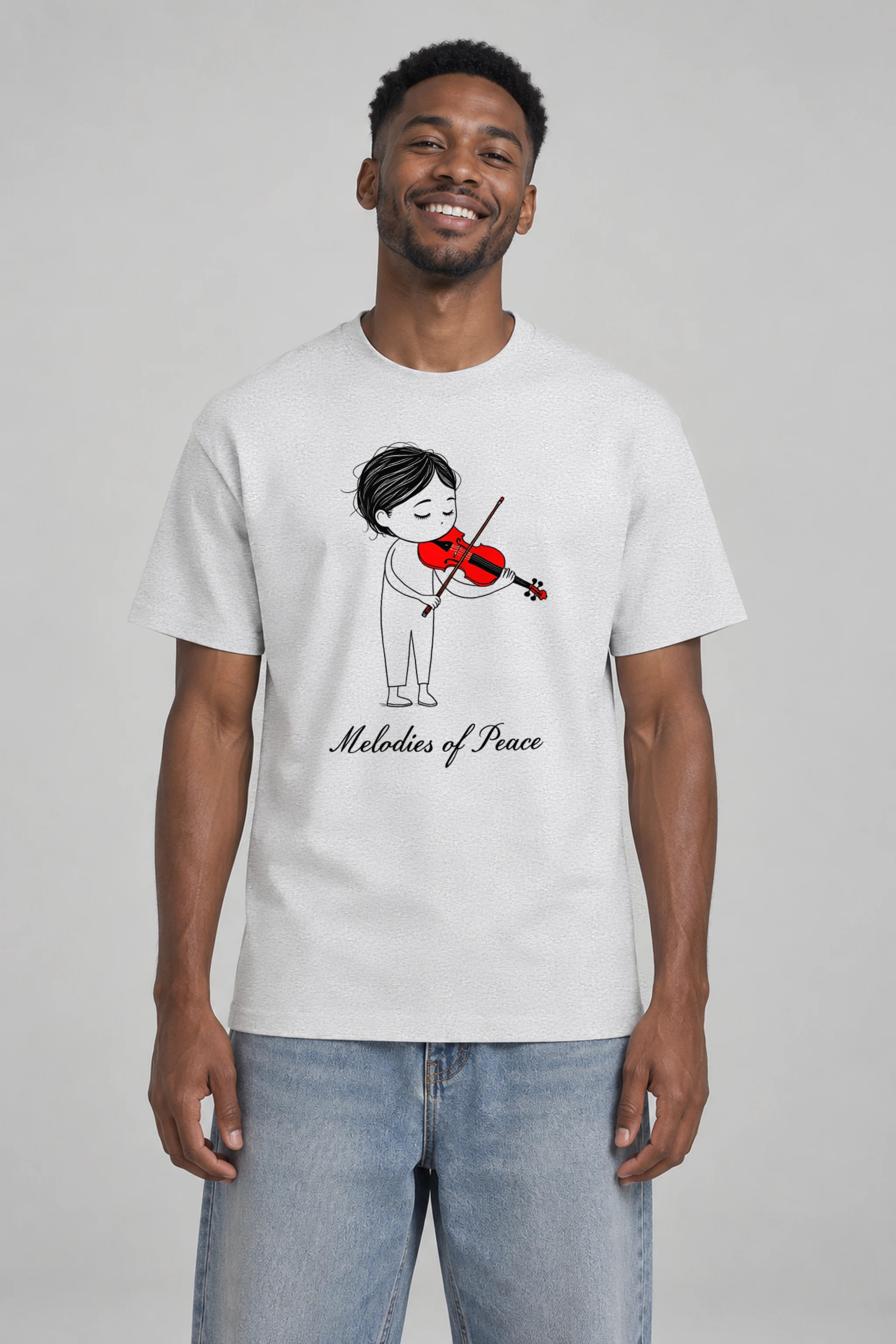"Melodies Of Peace" Heavyweight Unisex Crewneck T-shirt