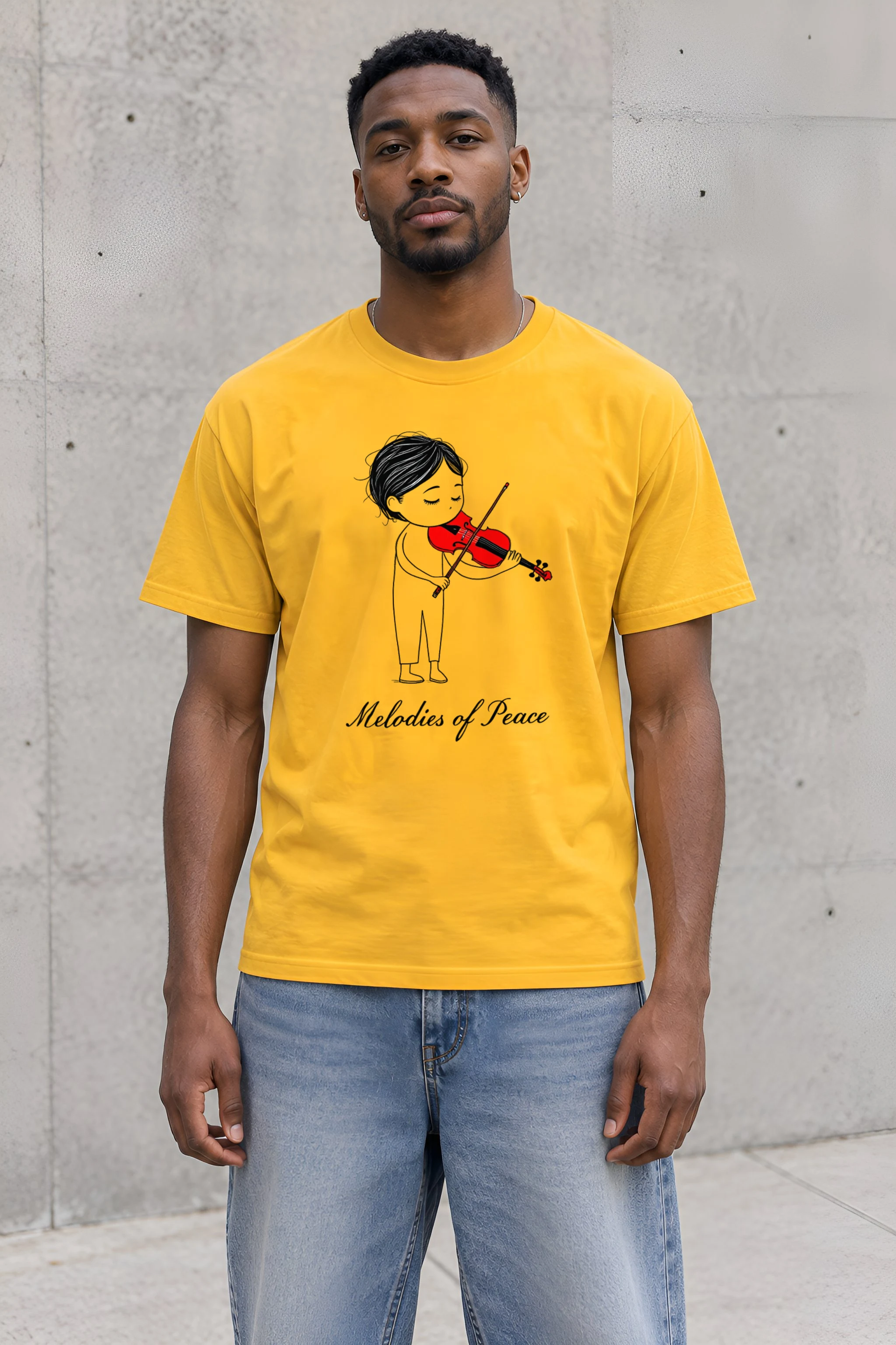 "Melodies Of Peace" Heavyweight Unisex Crewneck T-shirt