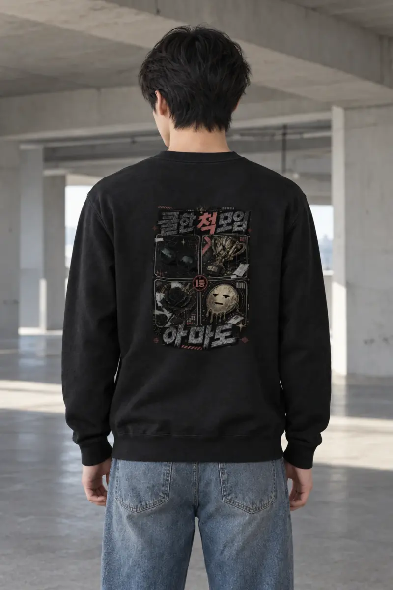 "Melting Face Trophy" Heavy Blend Unisex Crewneck Sweatshirt