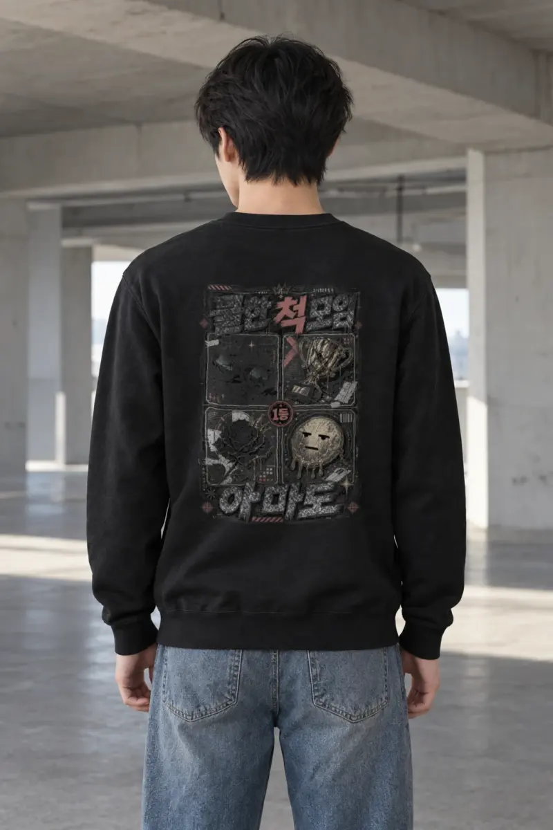 "Melting Face Trophy" Heavy Blend Unisex Crewneck Sweatshirt
