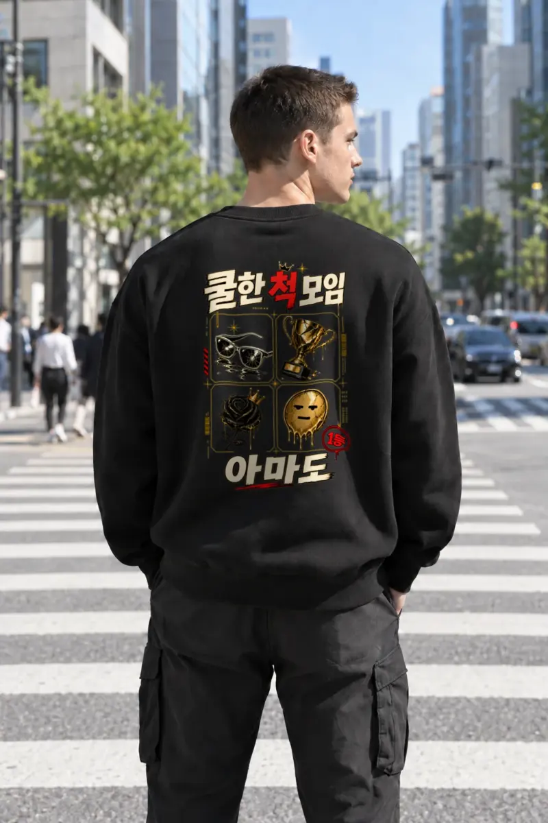 "Melting Smiley Collage" Heavy Blend Unisex Crewneck Sweatshirt | Gildan 18000