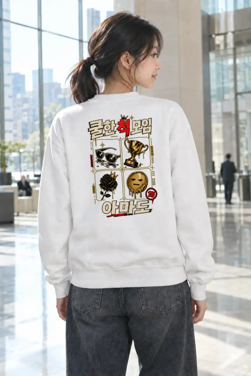 "Melting Smiley Collage" Heavy Blend Unisex Crewneck Sweatshirt | Gildan 18000