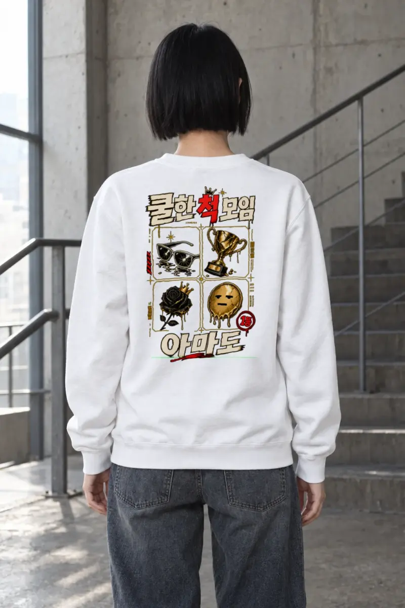 "Melting Smiley Collage" Heavy Blend Unisex Crewneck Sweatshirt | Gildan 18000