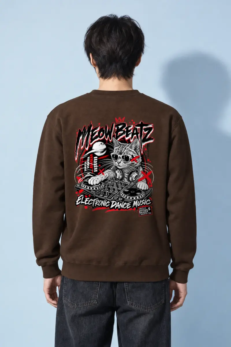 "Meow Beatz" Heavy Blend Unisex Crewneck Sweatshirt | Gildan 18000