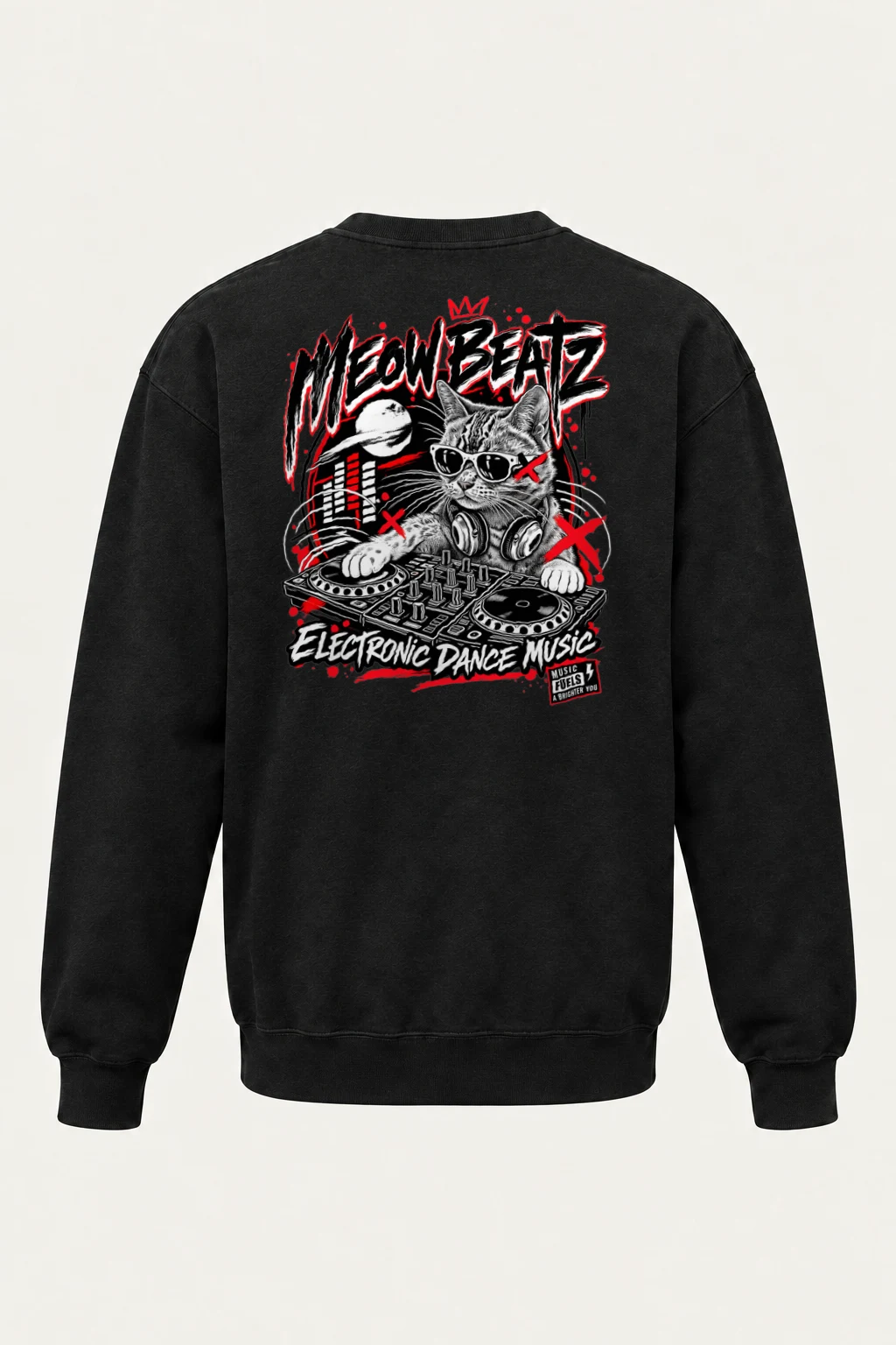 "Meow Beatz" Heavy Blend Unisex Crewneck Sweatshirt | Gildan 18000