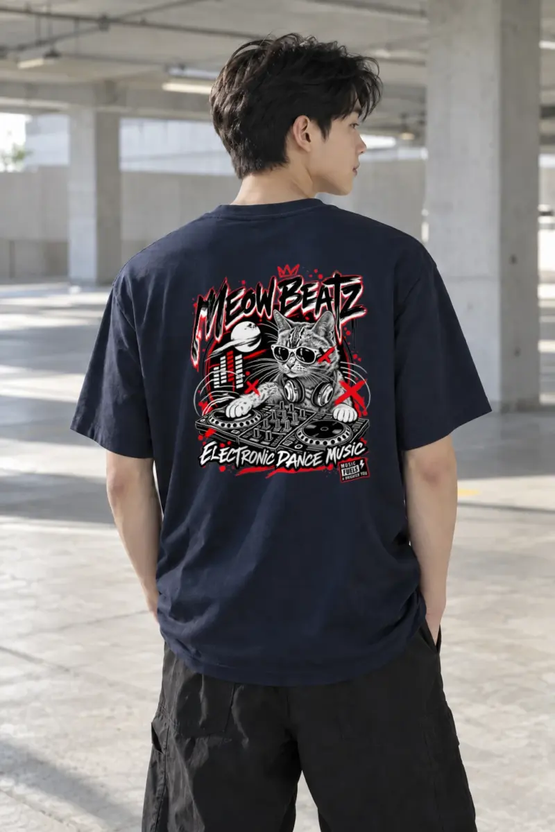 "Meow Beatz" Heavyweight Unisex Crewneck T-shirt | Gildan 5000