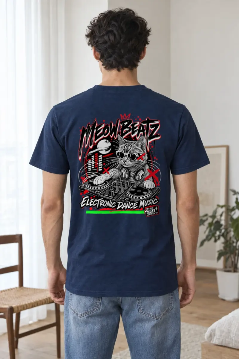 "Meow Beatz" Heavyweight Unisex Crewneck T-shirt | Gildan 5000