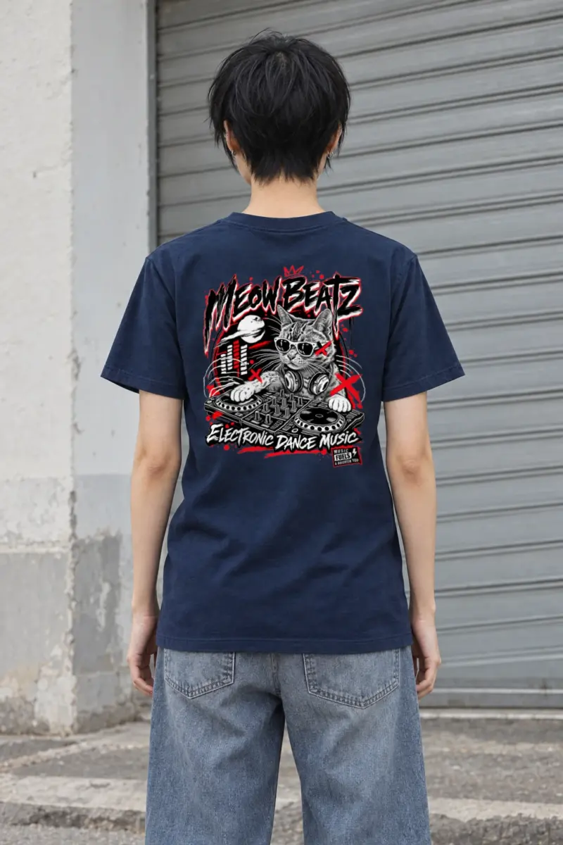 "Meow Beatz" Heavyweight Unisex Crewneck T-shirt | Gildan 5000