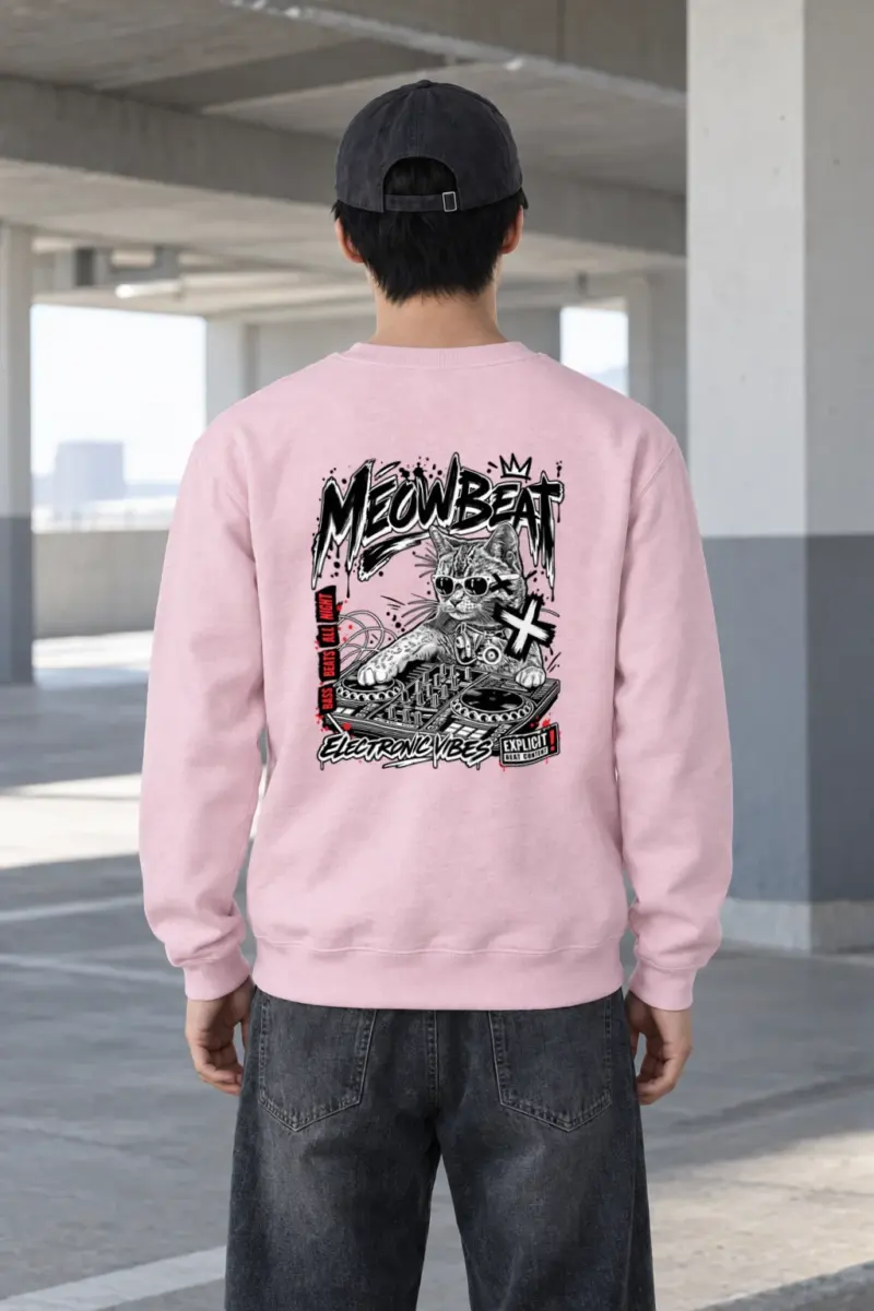 "Meowbeat Bass Beats" Heavy Blend Unisex Crewneck Sweatshirt