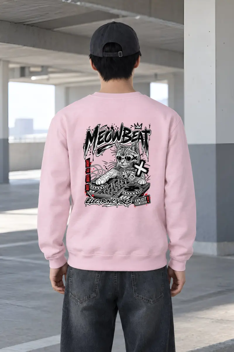 "Meowbeat Bass Beats" Heavy Blend Unisex Crewneck Sweatshirt