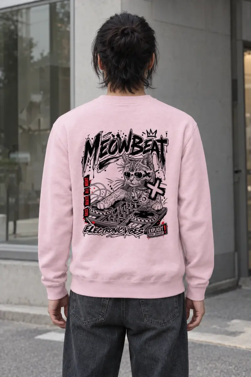 "Meowbeat Bass Beats" Heavy Blend Unisex Crewneck Sweatshirt