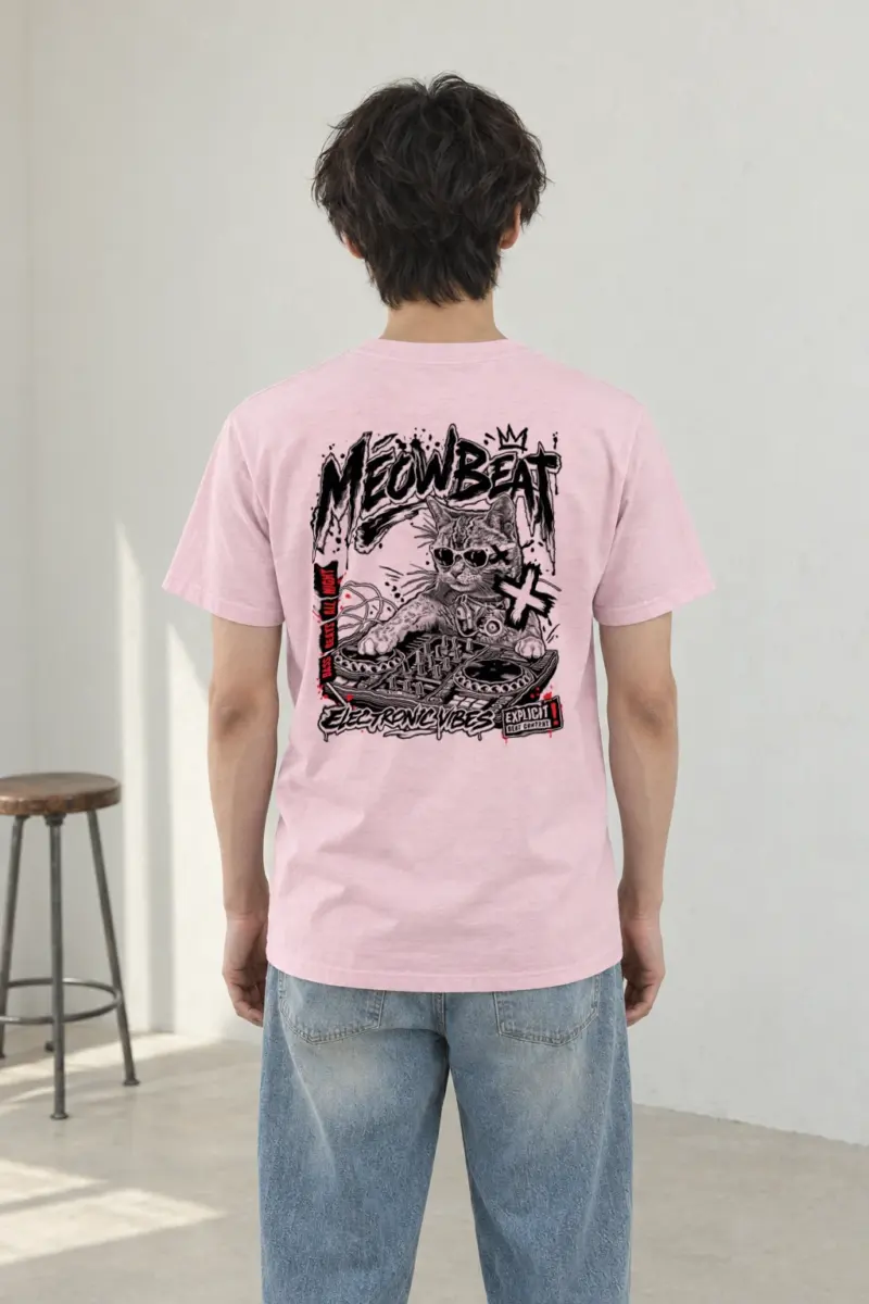 "Meowbeat Bass Beats" Heavyweight Unisex Crewneck T-shirt | Gildan 5000