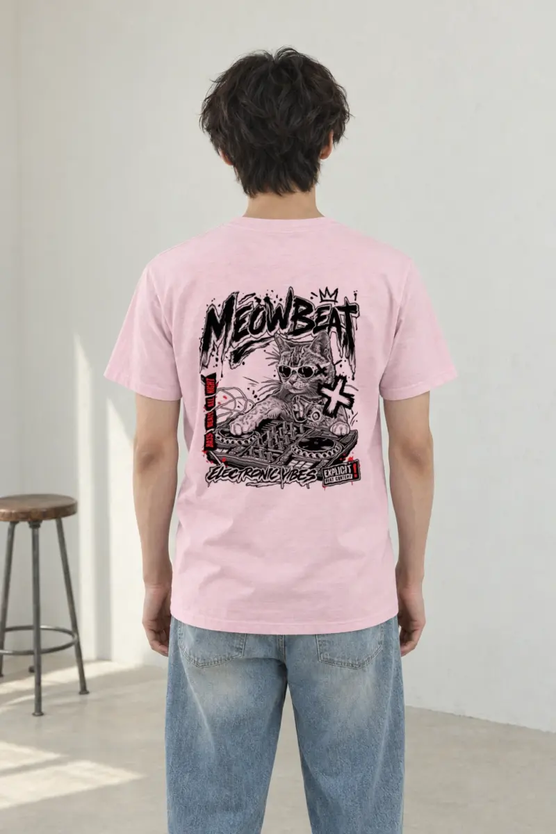 "Meowbeat Bass Beats" Heavyweight Unisex Crewneck T-shirt