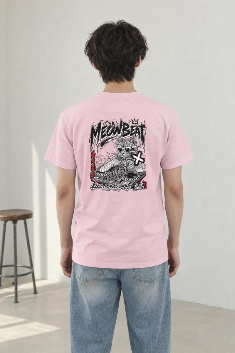 "Meowbeat Bass Beats" Heavyweight Unisex Crewneck T-shirt