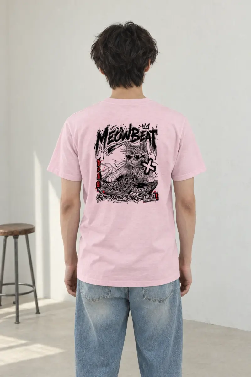 "Meowbeat Bass Beats" Heavyweight Unisex Crewneck T-shirt