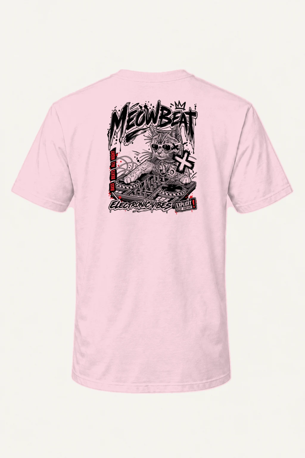 "Meowbeat Bass Beats" Heavyweight Unisex Crewneck T-shirt | Gildan 5000