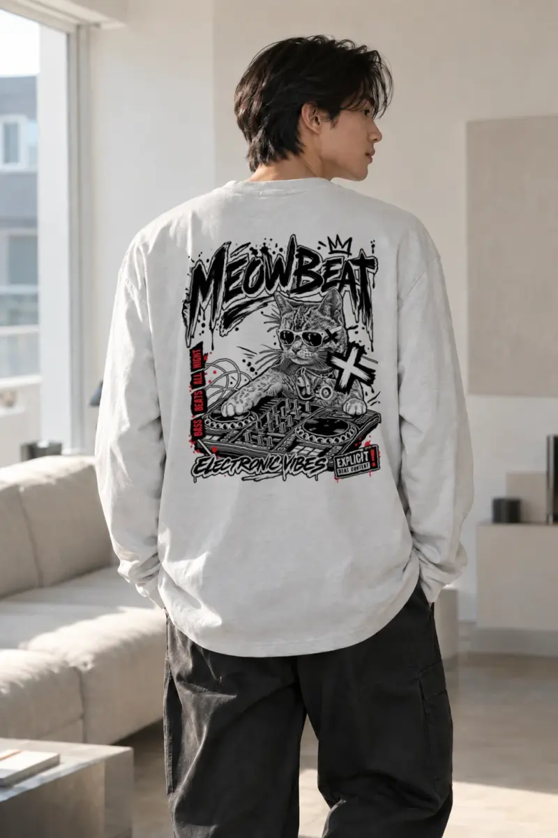 "Meowbeat Bass Beats" Unisex Longsleeve T-shirt | Gildan 2400
