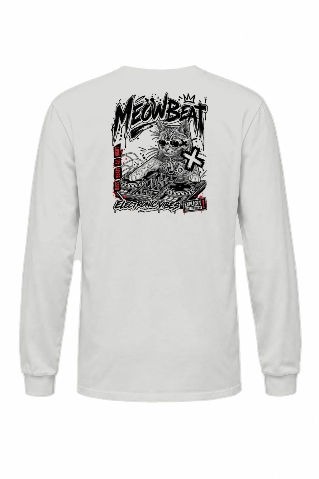 "Meowbeat Bass Beats" Unisex Longsleeve T-shirt | Gildan 2400