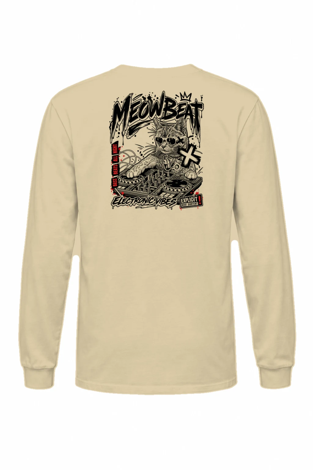 "Meowbeat Bass Beats" Unisex Longsleeve T-shirt | Gildan 2400