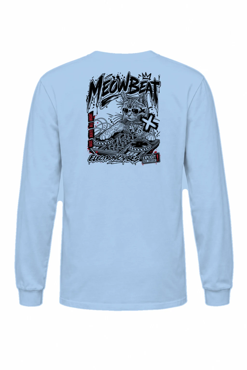 "Meowbeat Bass Beats" Unisex Longsleeve T-shirt | Gildan 2400