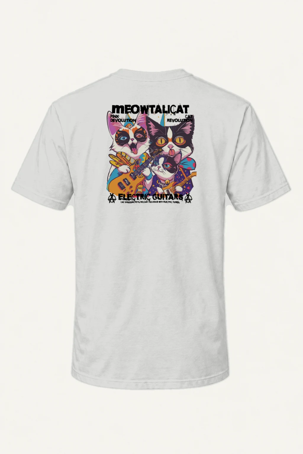 "Meowtalicat Pink Devolution" Heavyweight Unisex Crewneck T-shirt | Gildan 5000