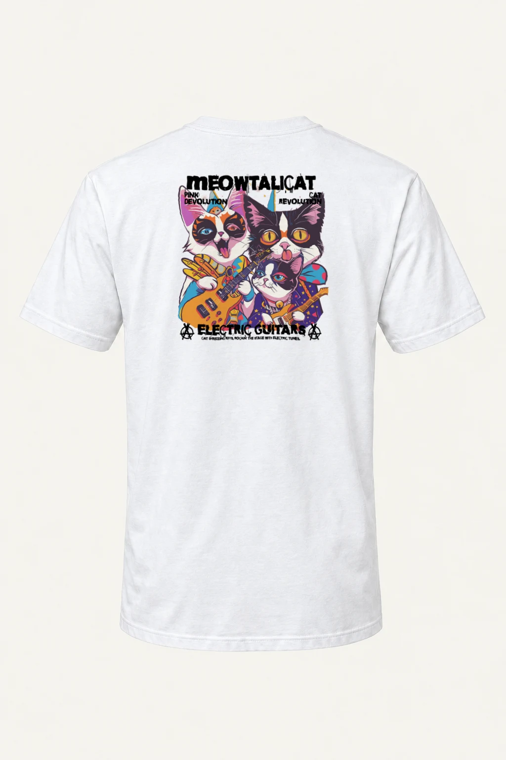 "Meowtalicat Pink Devolution" Heavyweight Unisex Crewneck T-shirt | Gildan 5000