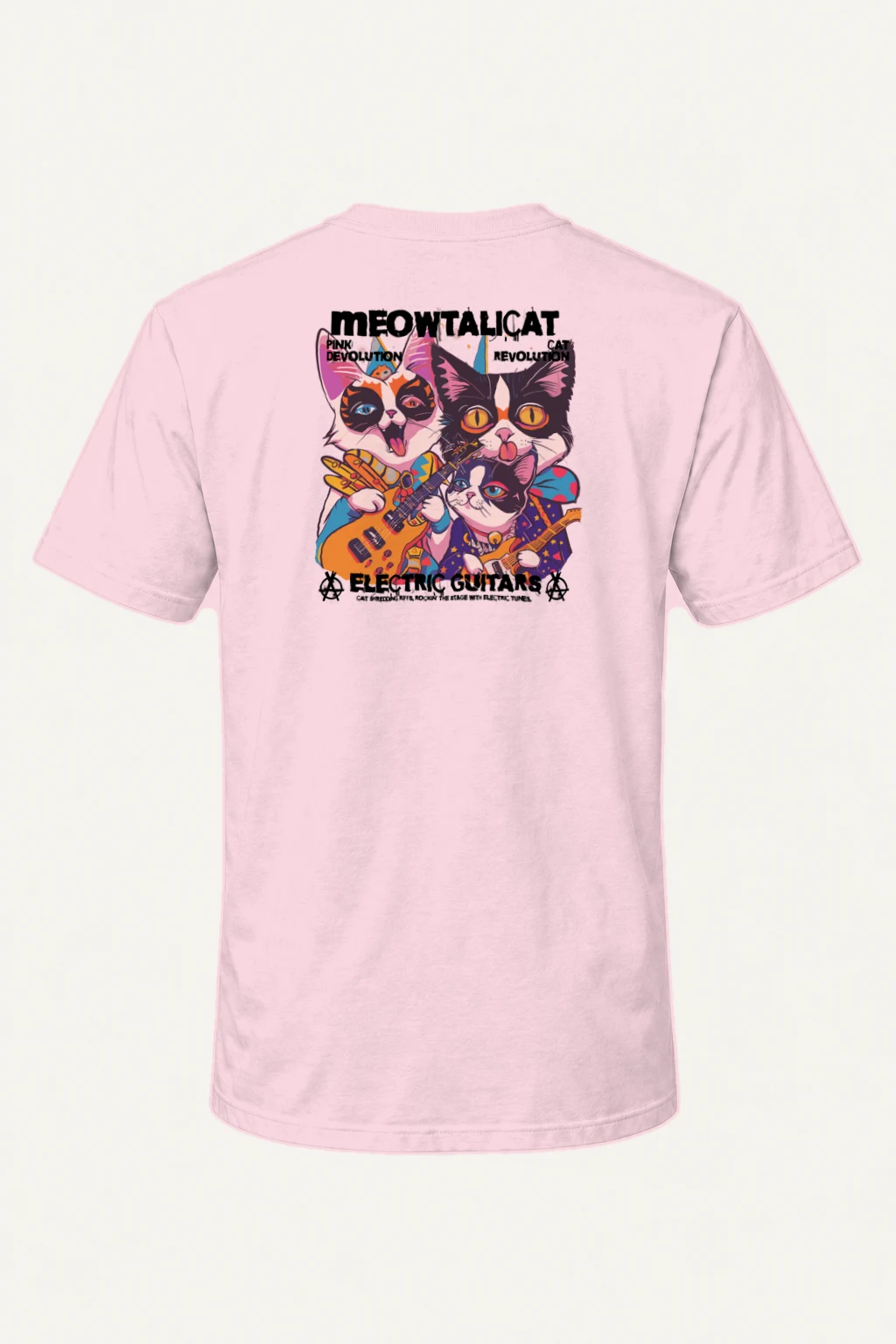 "Meowtalicat Pink Devolution" Heavyweight Unisex Crewneck T-shirt | Gildan 5000