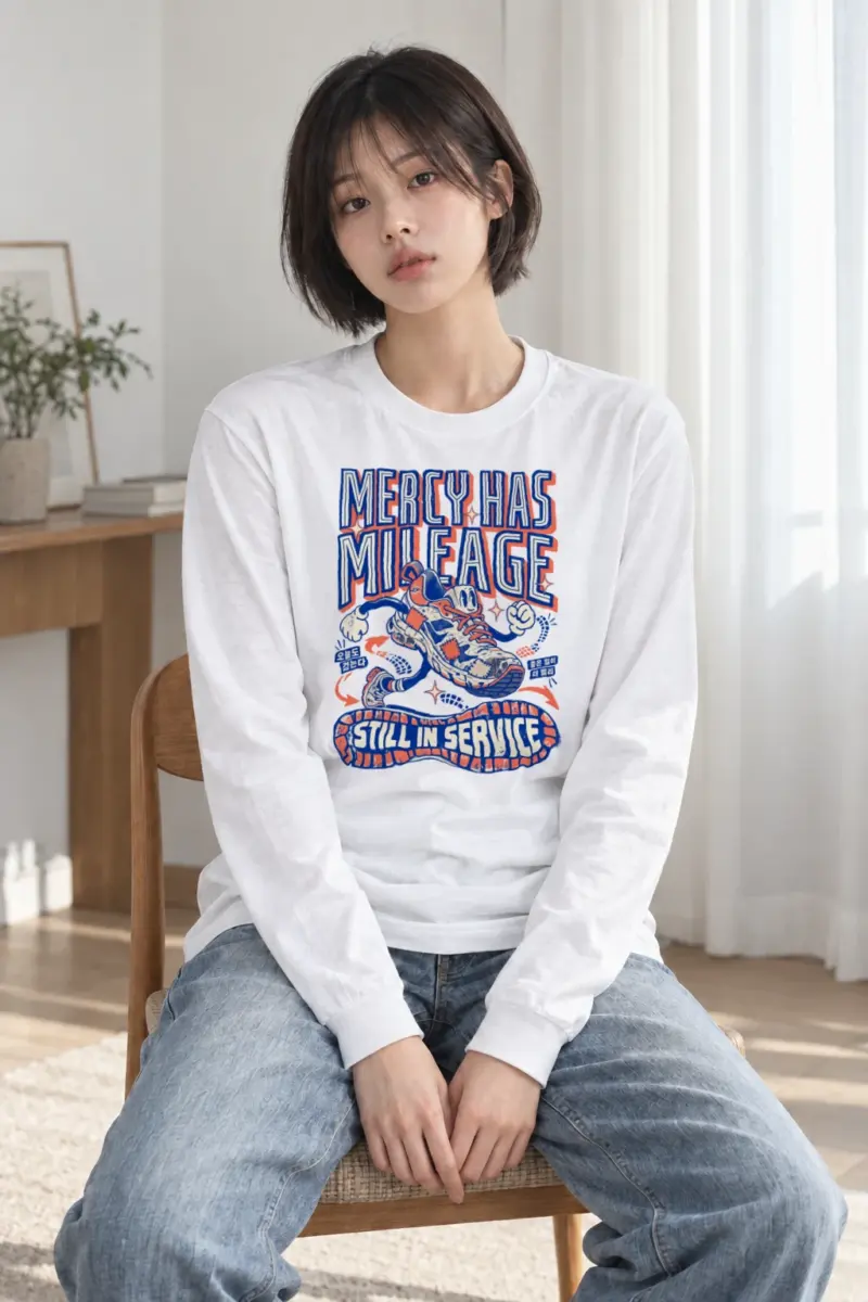 "Mercy Has Mileage" Unisex Longsleeve T-shirt | Gildan 2400