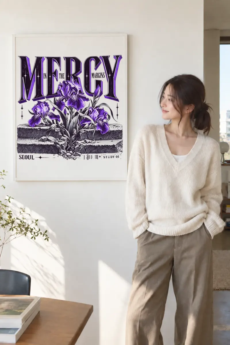 “Mercy In The Margins” Premium Wooden Framed Poster