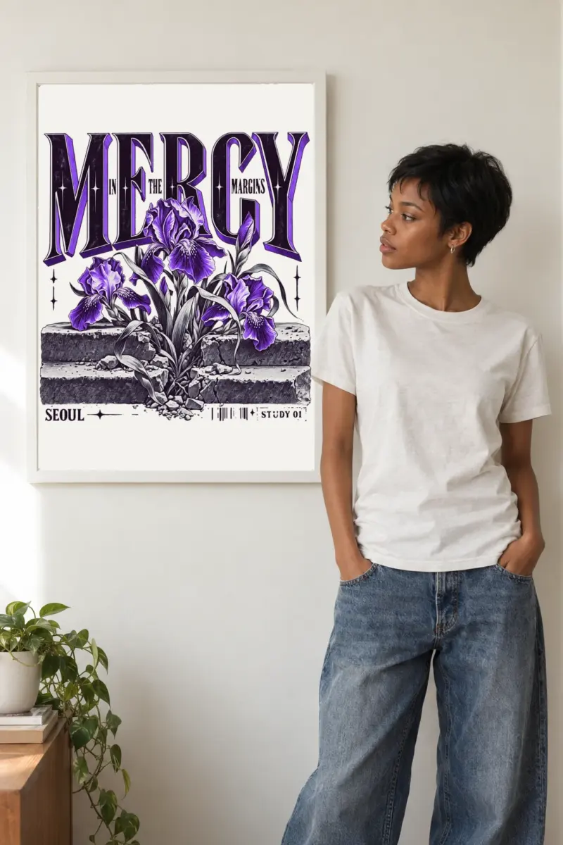 "Mercy In The Margins" Premium Wooden Framed Poster