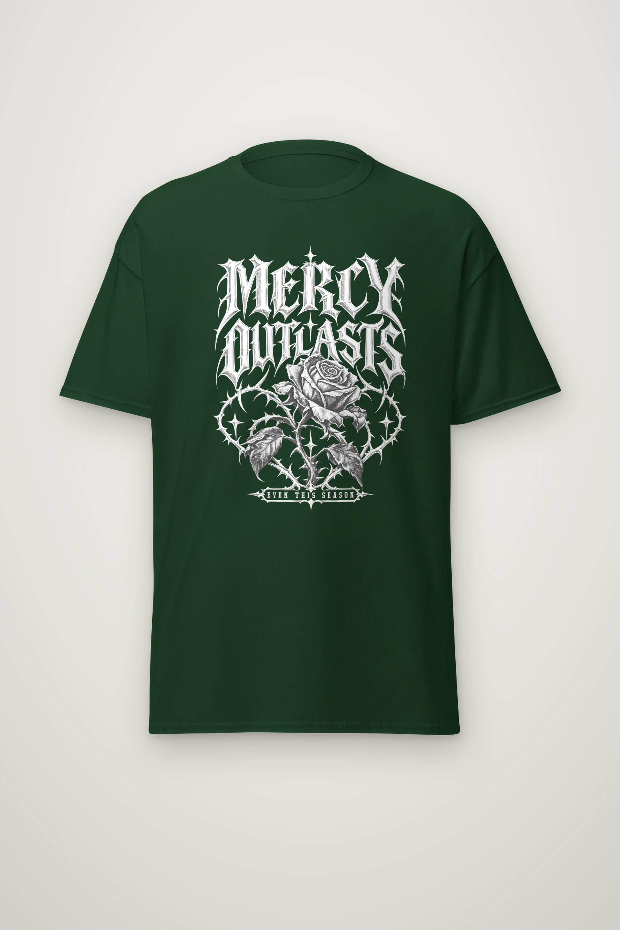 "Mercy Outlasts" Heavyweight Unisex Crewneck T-shirt