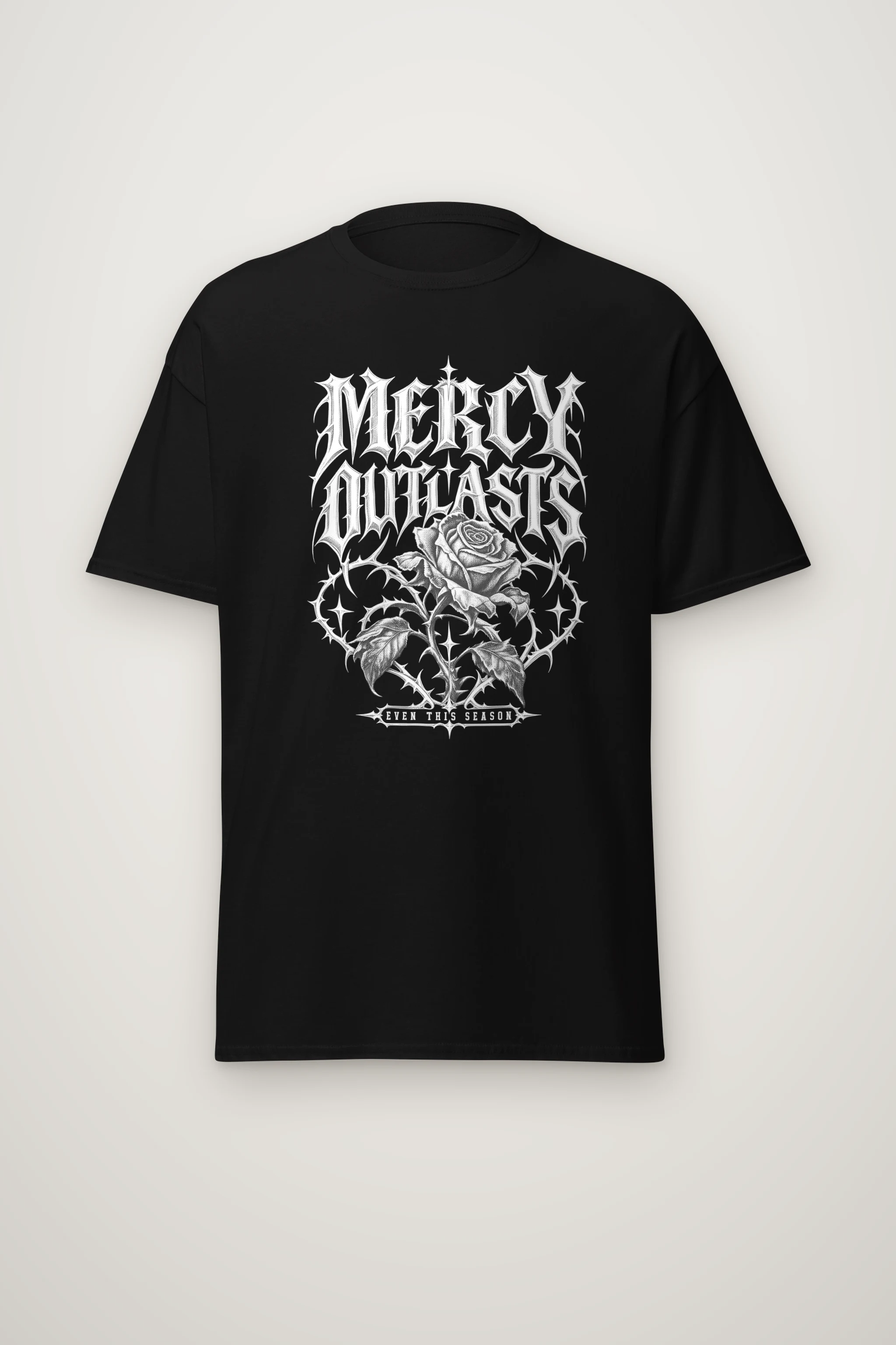 "Mercy Outlasts" Heavyweight Unisex Crewneck T-shirt