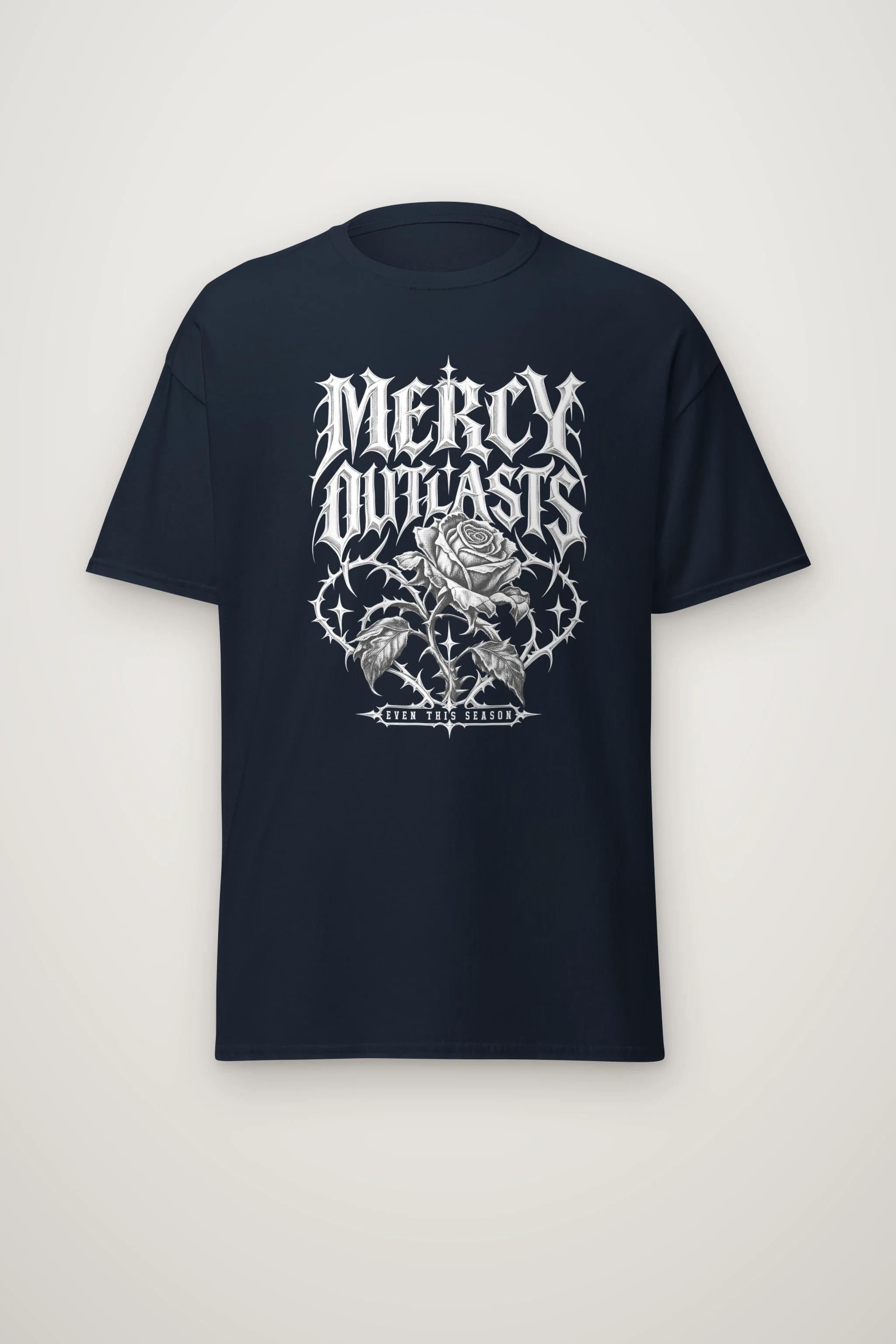 "Mercy Outlasts" Heavyweight Unisex Crewneck T-shirt