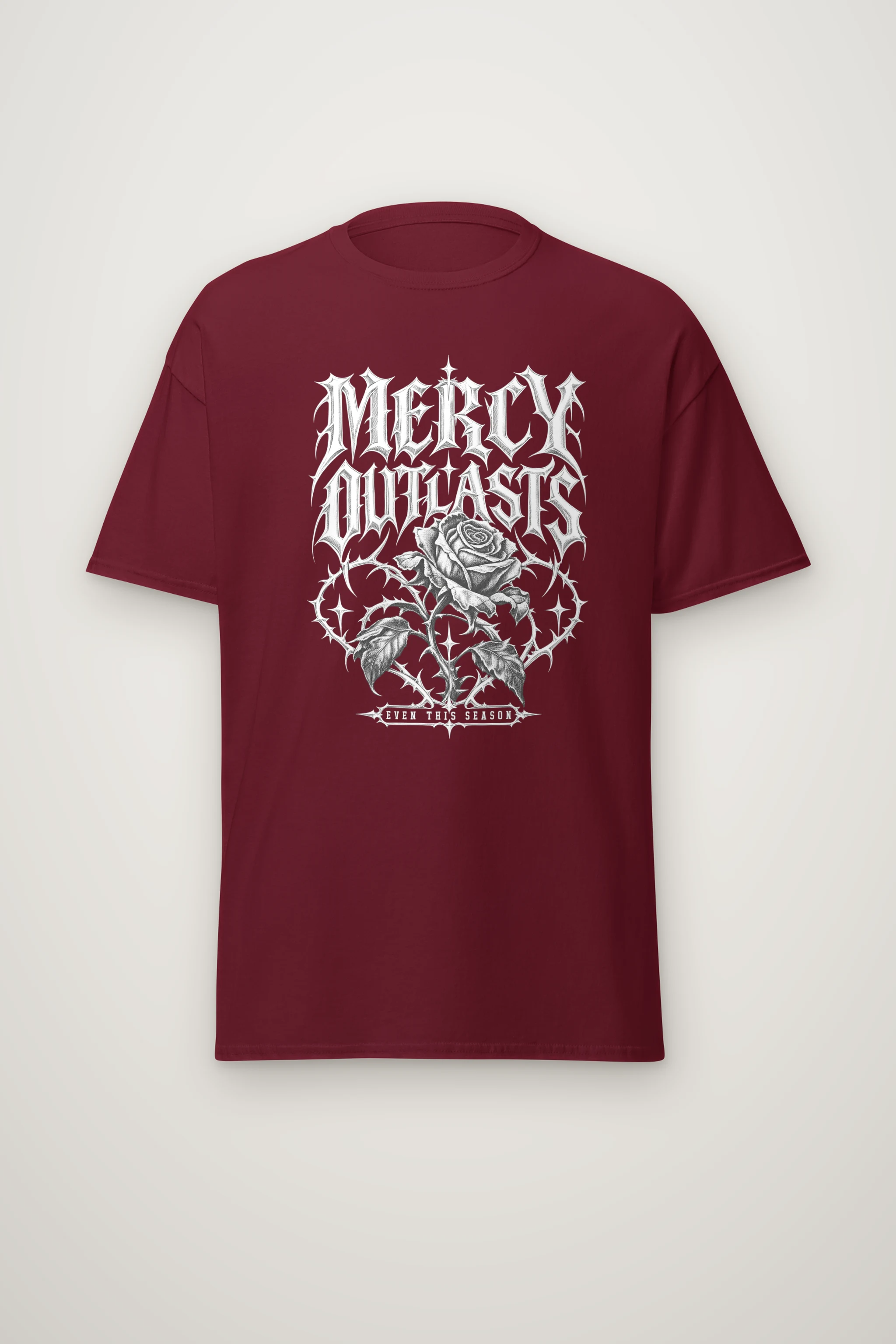 "Mercy Outlasts" Heavyweight Unisex Crewneck T-shirt