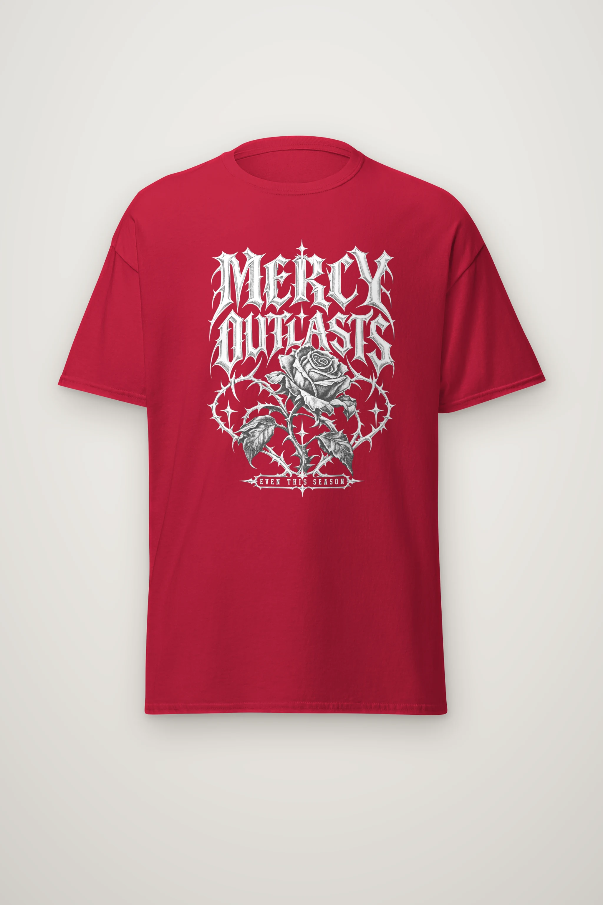"Mercy Outlasts" Heavyweight Unisex Crewneck T-shirt