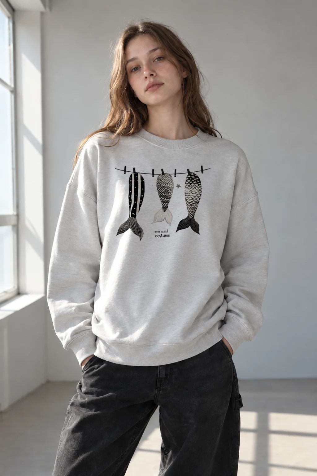 "Mermaid Costume" Heavy Blend Unisex Crewneck Sweatshirt | Gildan 18000