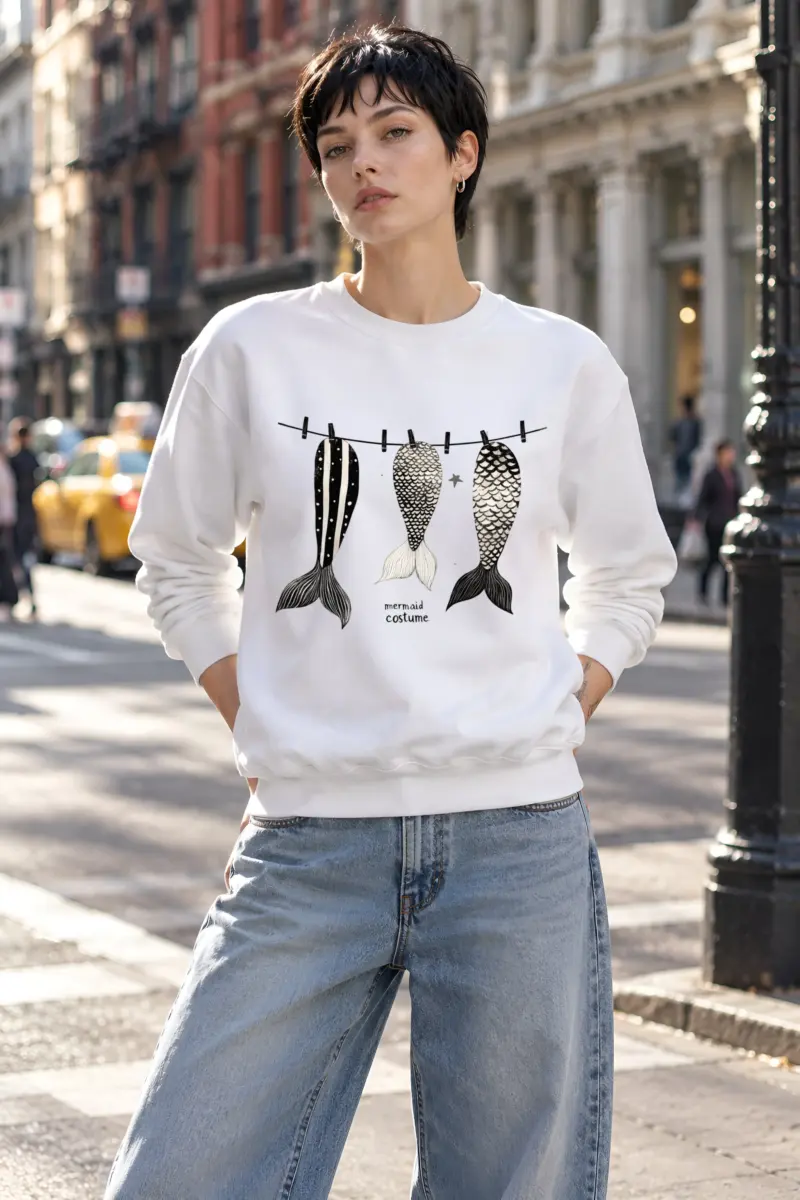 "Mermaid Costume" Heavy Blend Unisex Crewneck Sweatshirt
