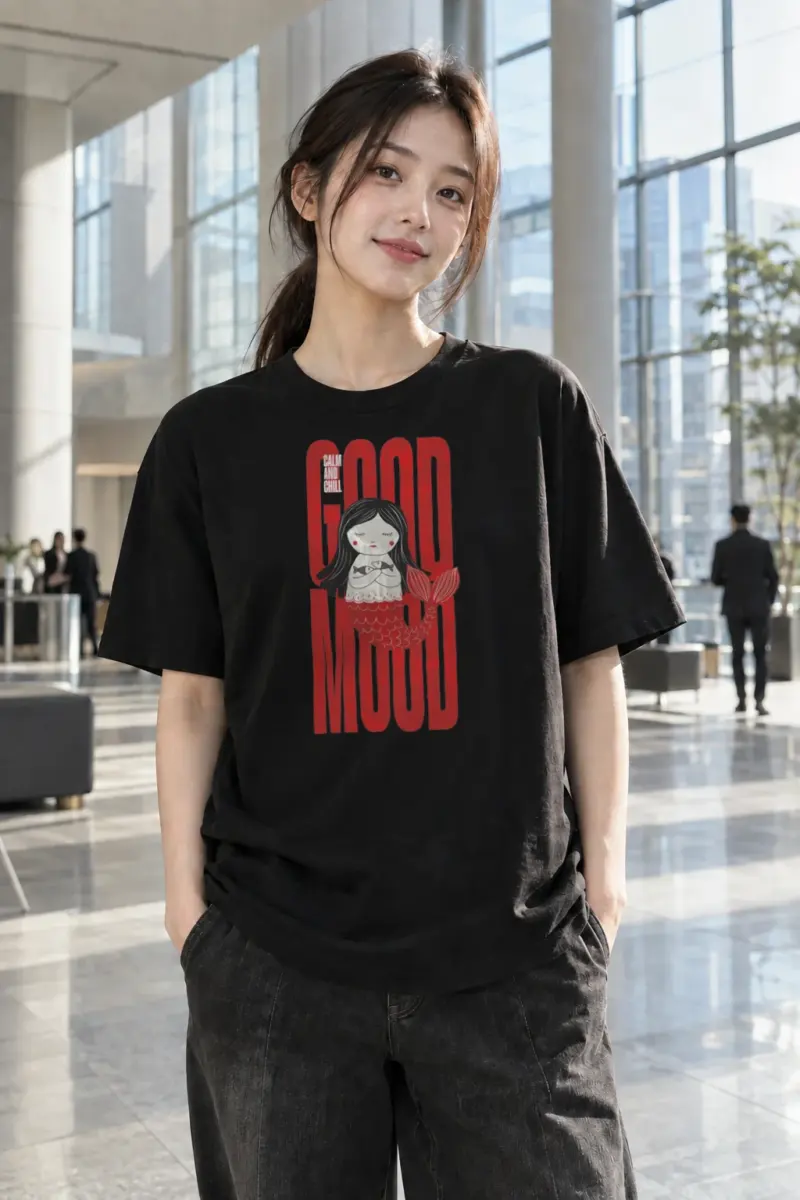 "Mermaid Doll" Heavyweight Unisex Crewneck T-shirt | Gildan 5000