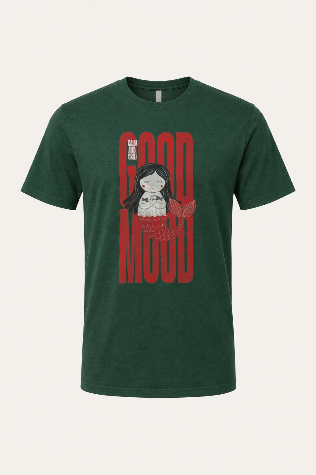 "Mermaid Doll" Heavyweight Unisex Crewneck T-shirt | Gildan 5000