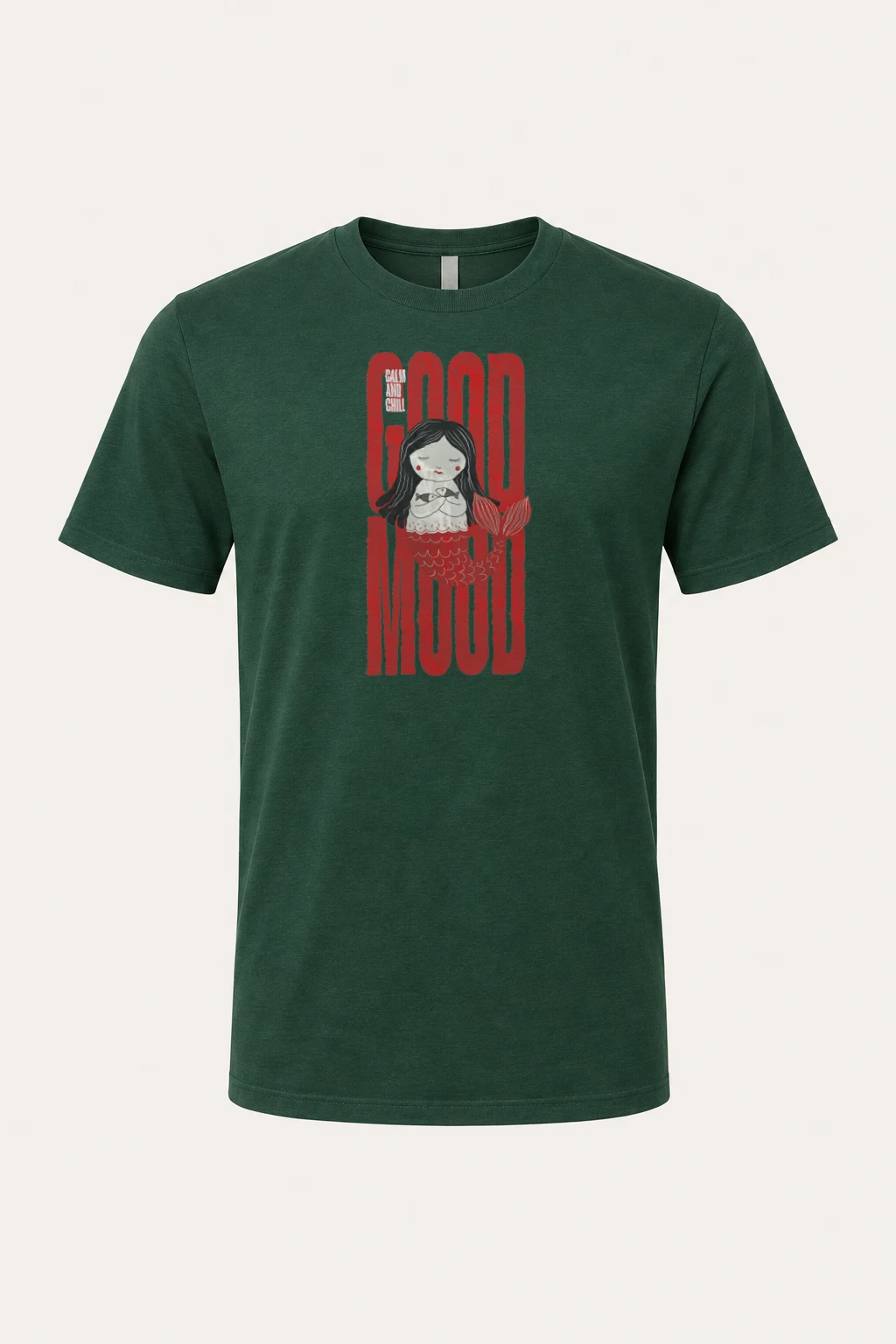 "Mermaid Doll" Heavyweight Unisex Crewneck T-shirt | Gildan 5000