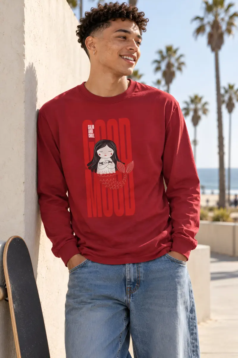 "Mermaid Holding Fish" Unisex Longsleeve T-shirt