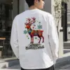 "Merry Christmas Deer" Unisex Longsleeve T-shirt | Gildan 2400